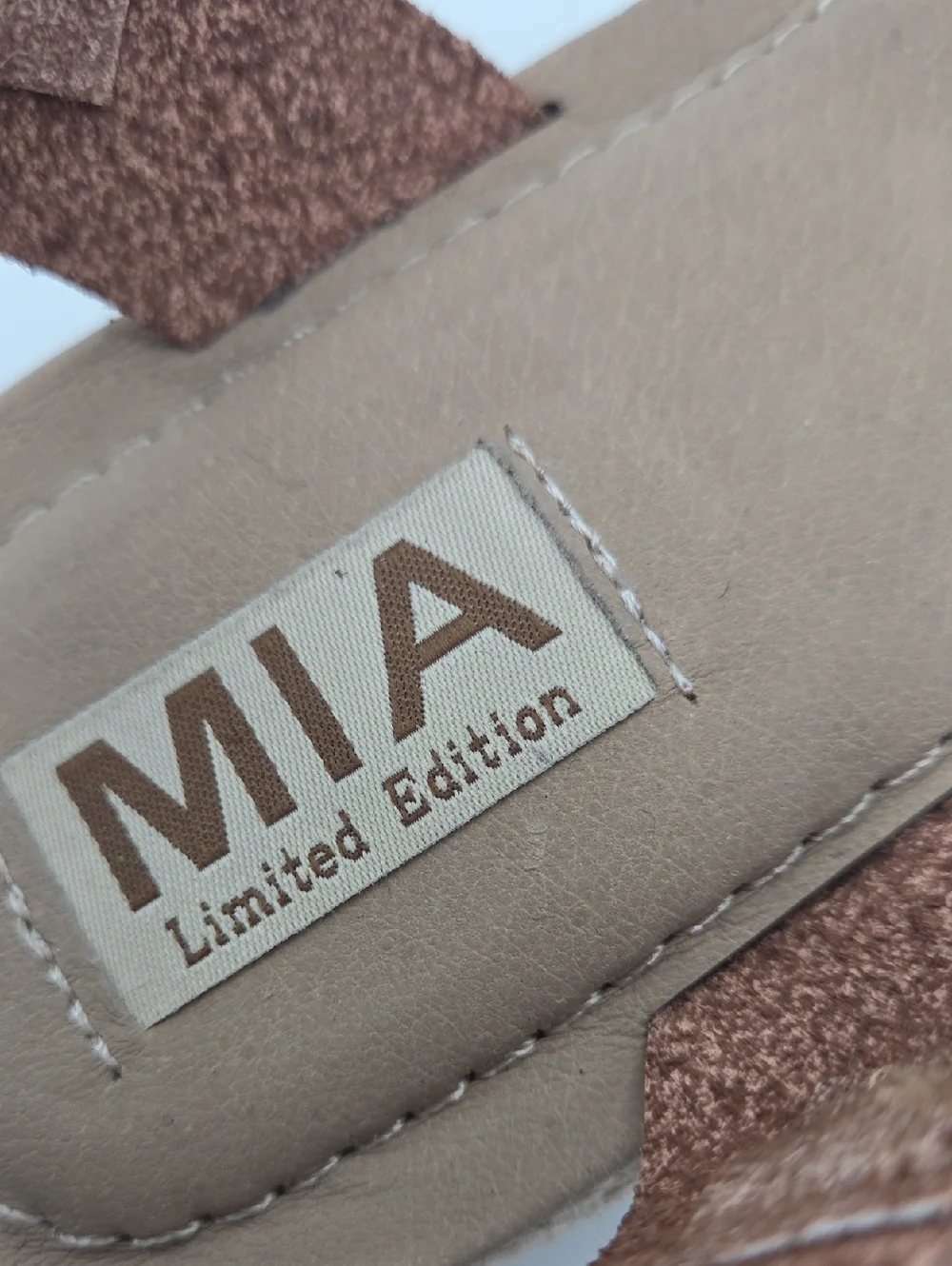 NEW MIA Eshani Cognac Leather Mule Espadrille Sandals Huarache Size 7.5 - Picture 9 of 9